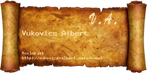 Vukovics Albert névjegykártya