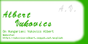 albert vukovics business card